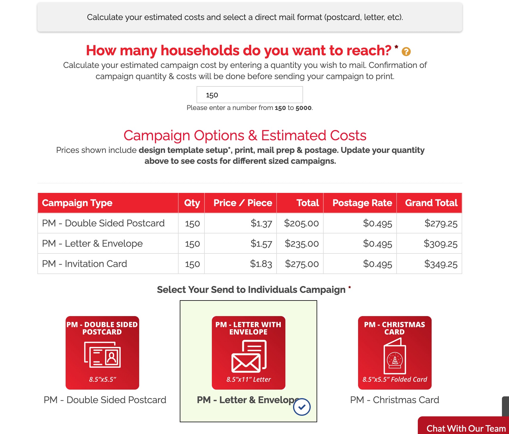 Real Estate Agent Direct Mail Create a Campaign ⋆ One To One Mailing